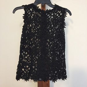 Chetta B Sleeveless Black Lace Top